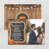 Trouwbedankkaart Verloving pompoenkrijt Kaart (Voorkant / Achterkant)