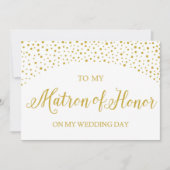 Trouwbedankkaart voor Matron of Honor Kaart (Voorkant)