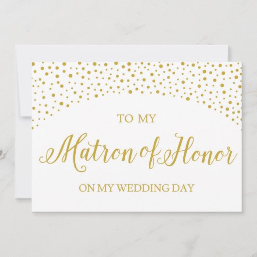 Trouwbedankkaart voor Matron of Honor Kaart (Voorkant)