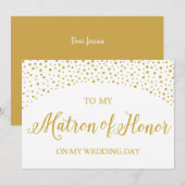 Trouwbedankkaart voor Matron of Honor Kaart (Voorkant / Achterkant)