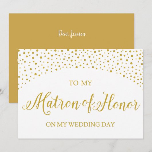 Trouwbedankkaart voor Matron of Honor Kaart (Voorkant / Achterkant)
