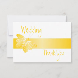 Trouwbedankkaart Yellow Butterfly Bedankkaart