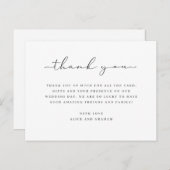 Trouwbedankkaartbericht eenvoudig briefkaart (Voorkant / Achterkant)