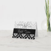 Trouwbedankkaarten Damask Monogram Bedankkaart (Voorkant)