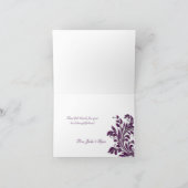 Trouwbedankkaarten Leaf Sparkle Paarse Bedankkaart (Binnen)