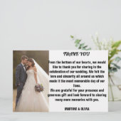 Trouwbedankkaarten met bericht briefpapier (Staand voorkant)