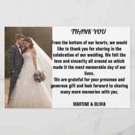 Trouwbedankkaarten met bericht briefpapier