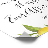 Trouwbegroeting met citroenbloesemgroen poster (Hoek)