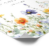 Trouwbegroeting op het wilde bloemenveld poster (Hoek)