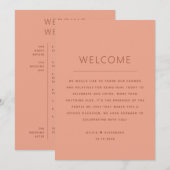 Trouwbegroeting | Perzik Weekend Itinerarieschema Kaart (Voorkant / Achterkant)