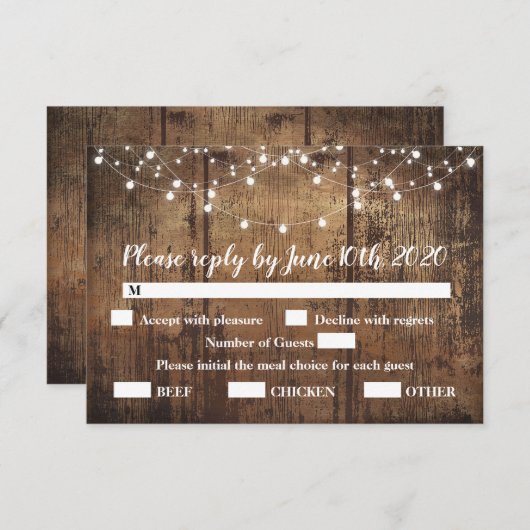 Trouwbehuizing RSVP-kaart RSVP Kaartje (Voorkant / Achterkant)