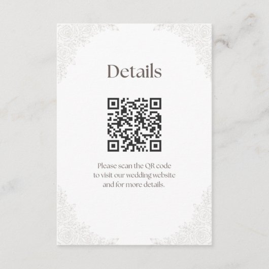 Trouwbel Achtergrond Details Enclosure Informatiekaartje (Voorkant)