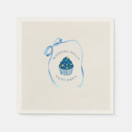 Trouwbel Cupcakes | Blauwe Bruiloftssluiers Boog Servet