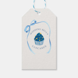 Trouwbel Cupcakes | Favor voor blauwe bruidsbeurte Cadeaulabel