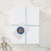 Trouwbel Koekjes | Blauwe Witte Bruiloftsfeestjes Cadeaulabel (Met Touw)