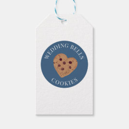 Trouwbel Koekjes | Blauwe Witte Bruiloftsfeestjes Cadeaulabel