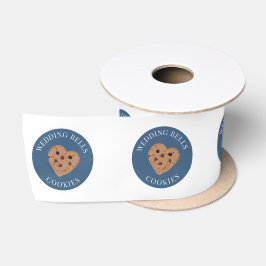 Trouwbelkoekjes | Blauwe Witte Bruiloftsfeesten Satijnen Lint