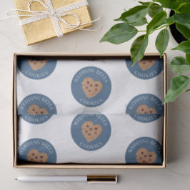 Trouwbelkoekjes | Blauwe Witte Bruiloftsfeestjes Tissuepapier