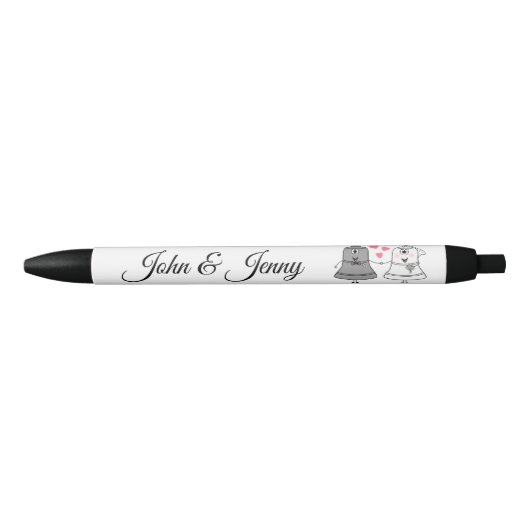 Trouwbellen Custom Wedding Favoriet Gift Zwarte Inkt Pen (Voorkant)