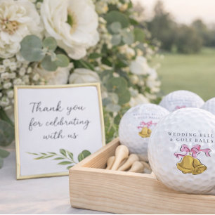 'Trouwbellen & Golfballen' Trouwcadeau Geschenk Golfballen