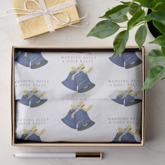 'Trouwbellen & Golfballen' Trouwcadeau Tissuepapier (Geschenk)