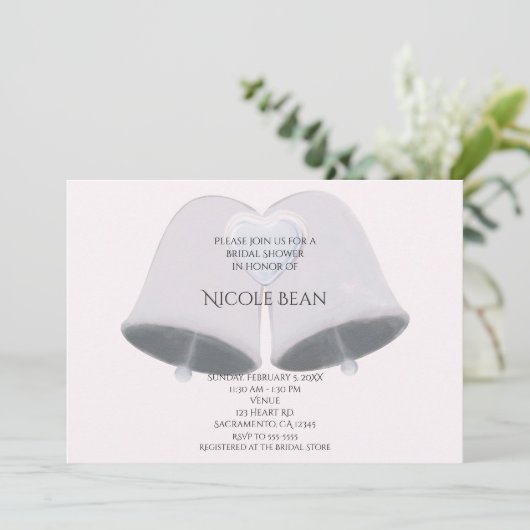 Trouwbellen & Hart Verlovings Bruidsfeest Kaart (Staand voorkant)