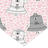 Trouwbellen met roze harten, muzikant korte tafelloper (Hoek)