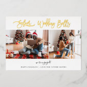 Trouwbellen Multi-foto verlovingskaart - WH Folie Uitnodiging (Voorkant)