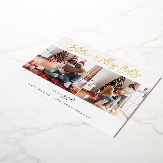 Trouwbellen Multi-foto verlovingskaart - WH Folie Uitnodiging (Gedraaid)