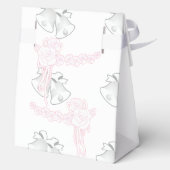 Trouwbellen Roze Bloemen Wit Dank u Bedankdoosjes (Achterkant)