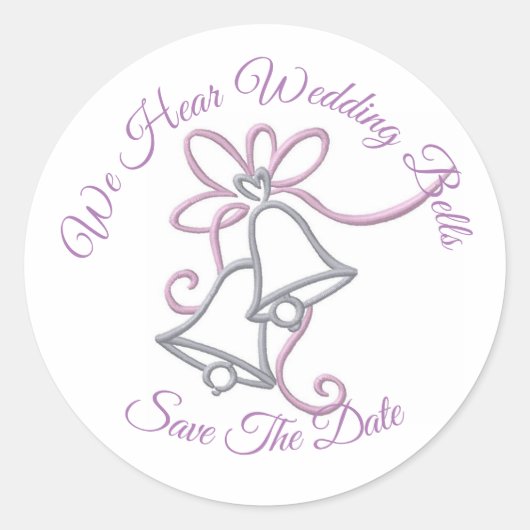 trouwbellen save the date stickers (Voorkant)