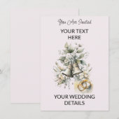 Trouwbellen  Watercolor Trouw Uitnodiging (Voorkant / Achterkant)