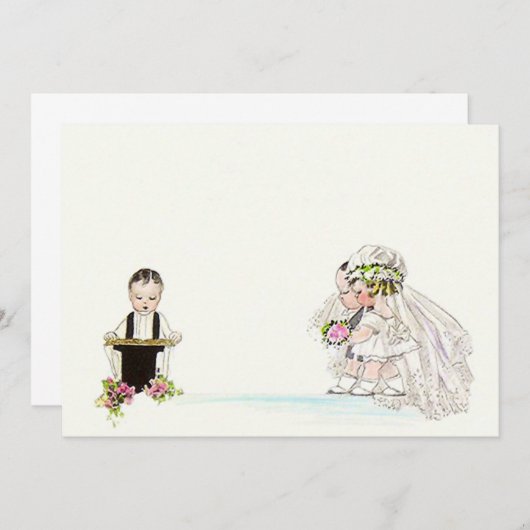 Trouwbelofte Bruid Bruidegom Lege Uitnodiging (Voorkant / Achterkant)
