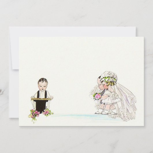 Trouwbelofte Bruid Bruidegom Lege Uitnodiging Vint (Voorkant)