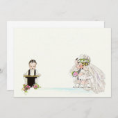 Trouwbelofte Bruid Bruidegom Lege Uitnodiging Vint (Voorkant / Achterkant)