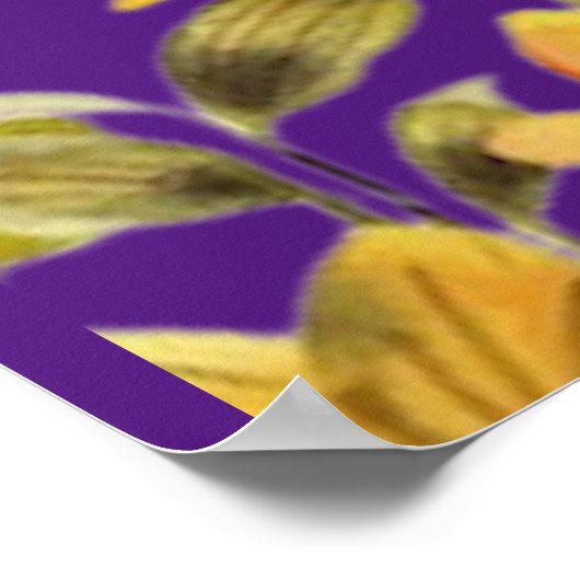 TROUWBELOFTE IK DOE MODERN IN HET PAARSE MET BLOEM POSTER (Hoek)