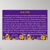 TROUWBELOFTE IK DOE MODERN IN HET PAARSE MET BLOEM POSTER (Voorkant)