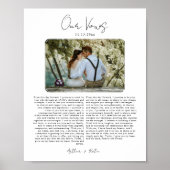 Trouwbelofte met Foto Jubileum Cadeau Poster (Voorkant)