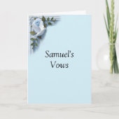 Trouwbelofte Vouwkaart Blauwe Rozen & Duiven Kaart (Voorkant)