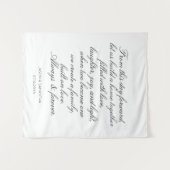 Trouwbeloften Achtergrond Gepersonaliseerde Callig Wandkleed (Voorkant (horizontaal))