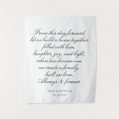 Trouwbeloften Achtergrond Gepersonaliseerde Callig Wandkleed (Voorkant)