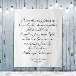 Trouwbeloften Achtergrond Persoonlijke Calligrafie Wandkleed