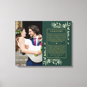 Trouwbeloften Emerald en goud groen foto Canvas Afdruk