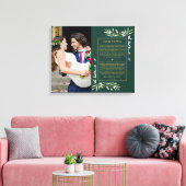 Trouwbeloften Emerald en gouden groen foto  Canvas Afdruk (Insitu (Woonkamer))