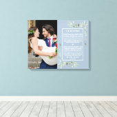 Trouwbeloften Stof Blauw Groenery Foto Canvas Afdruk (Insitu (Houten vloer))