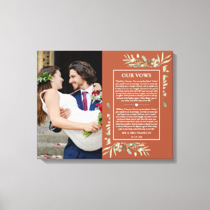 Trouwbeloften Terracotta Groenery Foto Canvas Afdruk
