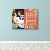 Trouwbeloften Terracotta Groenery Foto Canvas Afdruk (Insitu (Houten vloer))