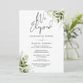 Trouwbeloften We Elopeden Groen Bloemstuk Feest Kaart (Staand voorkant)