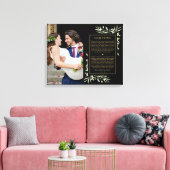 Trouwbeloften Zwart En Goud Groene Foto Canvas Afdruk (Insitu (Woonkamer))