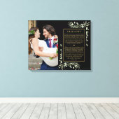 Trouwbeloften Zwart En Goud Groene Foto Canvas Afdruk (Insitu (Houten vloer))